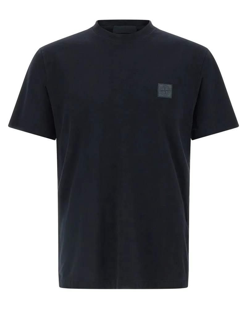 Stone Island T-Shirt mit -Logo-Patch Black
