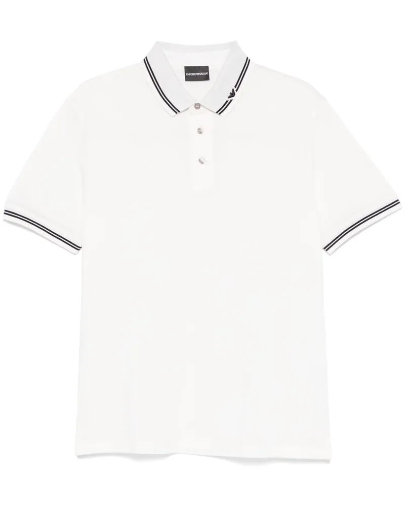 Emporio Armani Logo Cotton Polo -Hemd White