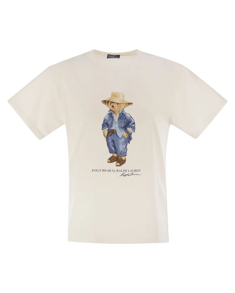 Ralph Lauren Polo Bear T -Shirt im Baumwolltrikot White