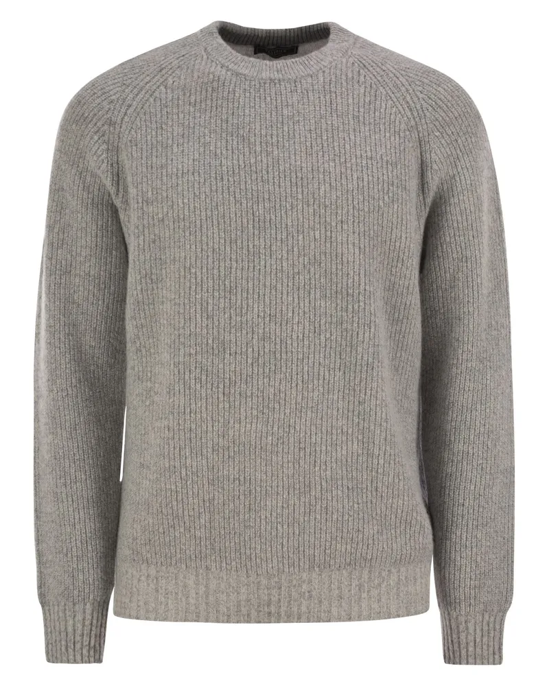Peserico Crew Hals Rippchenpullover Grey