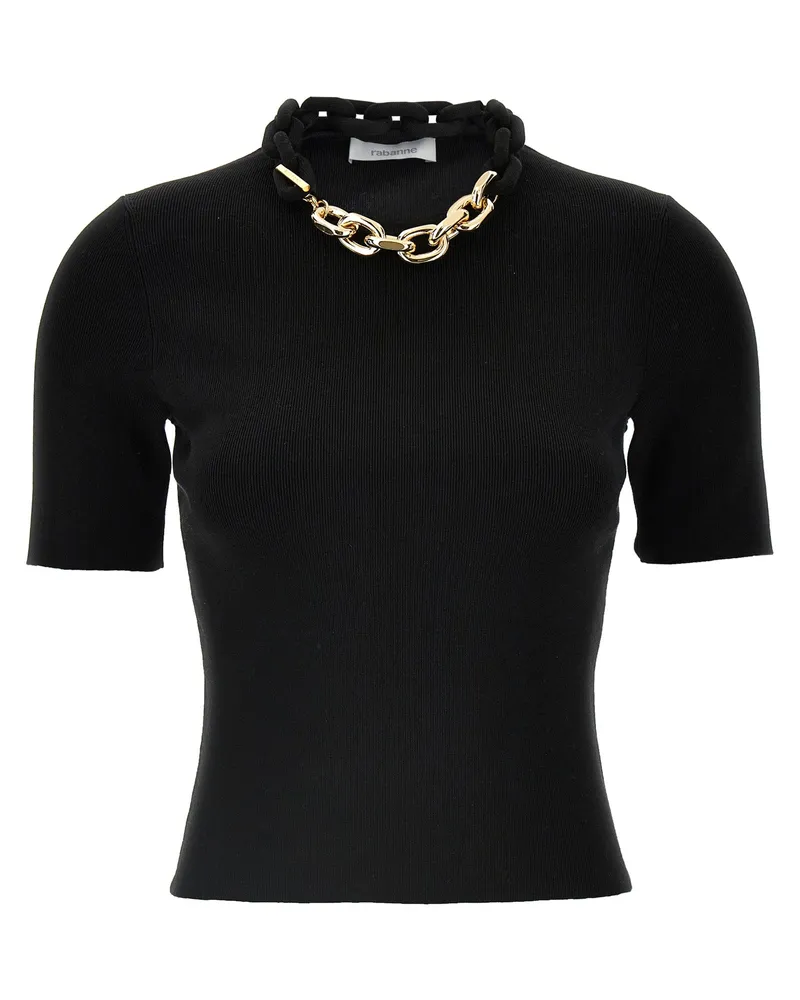 Paco Rabanne Ketten -T -Shirt Black