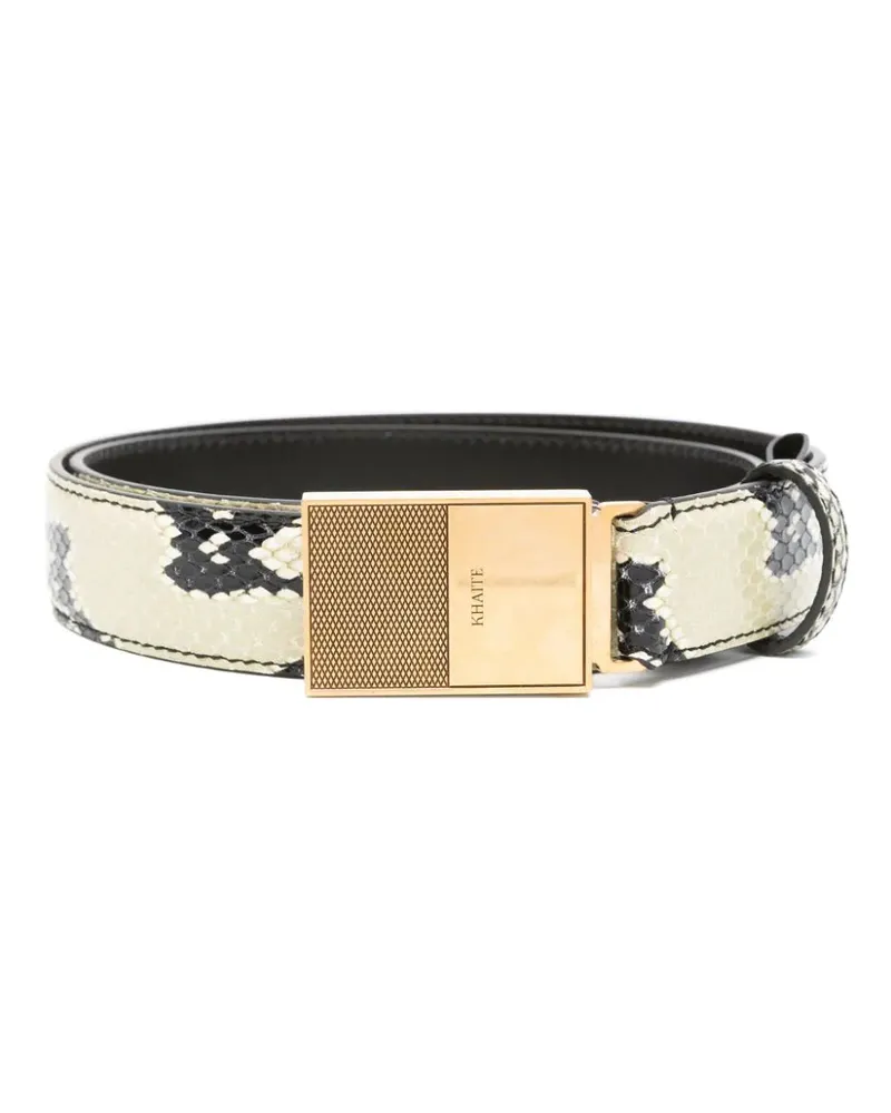 KHAITE Snakeskin -Effektgürtel Natural