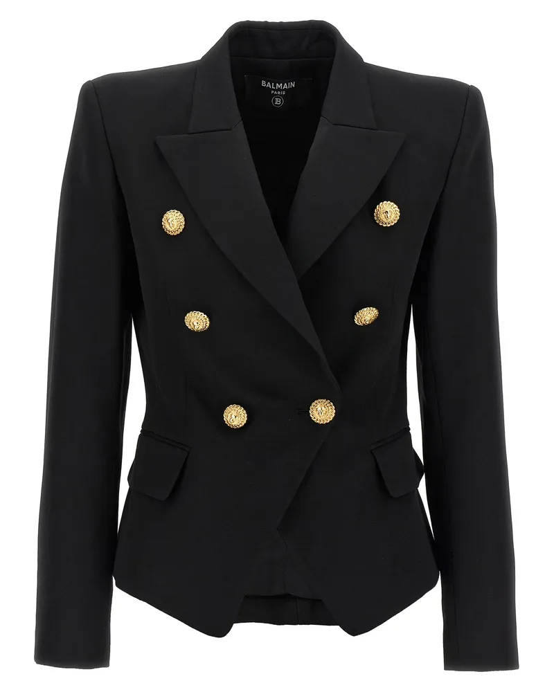 Balmain Double Breasted Blazer Black