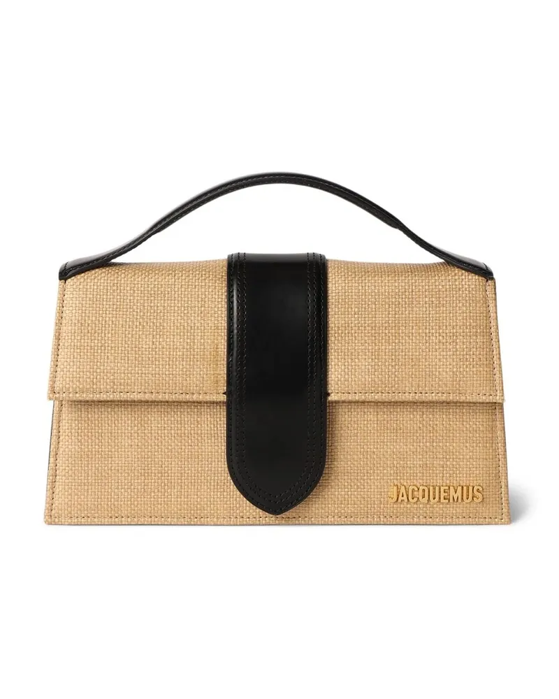 Jacquemus Le Grand Bambino Raffia Effect Umhängetasche Beige