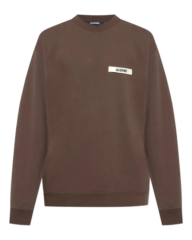 Jacquemus Das Getreide Crewneck Sweatshirt mit Logo Plaque Dark
