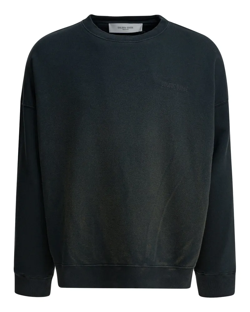 Golden Goose Vintage-Effekt-Sweatshirt mit Rundhalsausschnitt Black