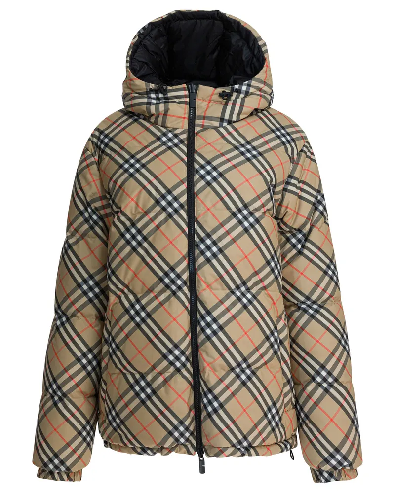 Burberry Check“ Wende-Daunenjacke Beige