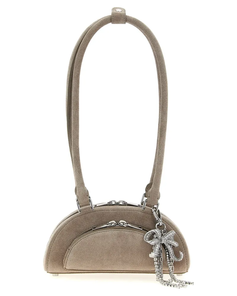 Self-Portrait Selbstporträt 'Wildleder Mini mit Charme' Umhängetasche Gray