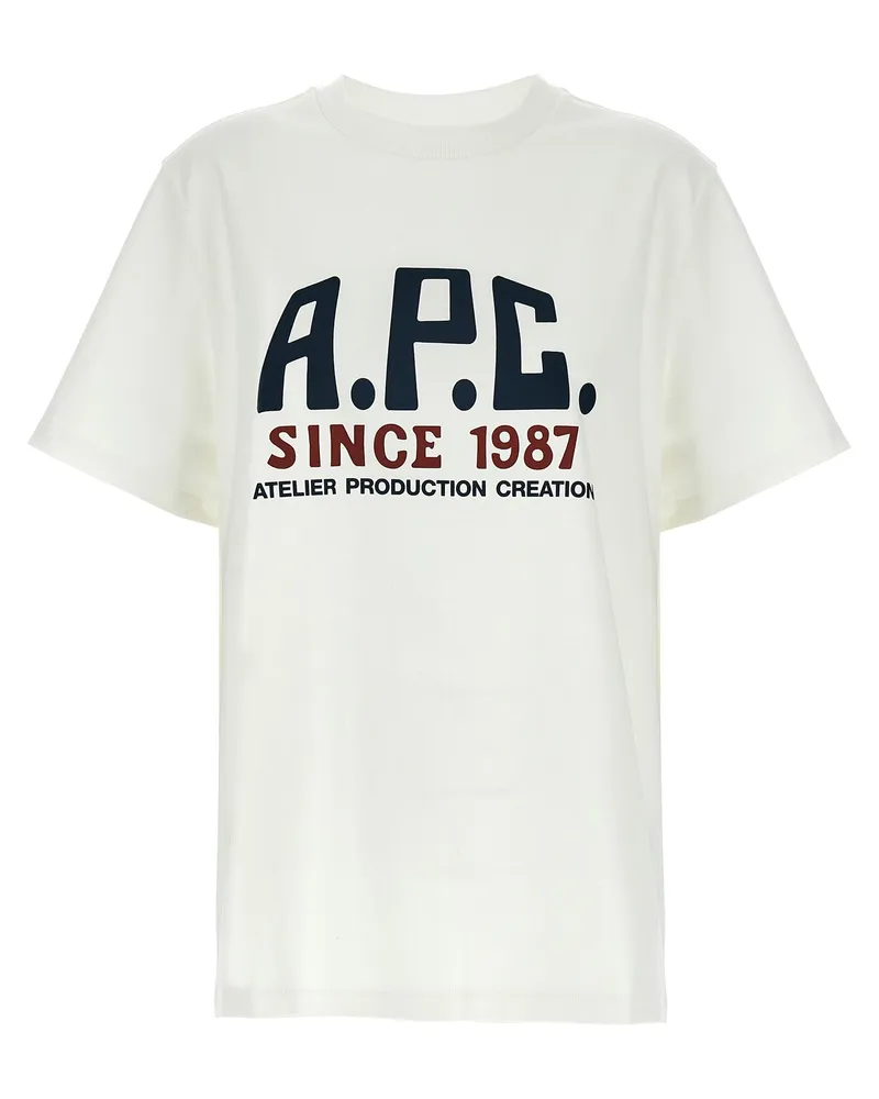 A.P.C. Logo -Druck -T -Shirt White