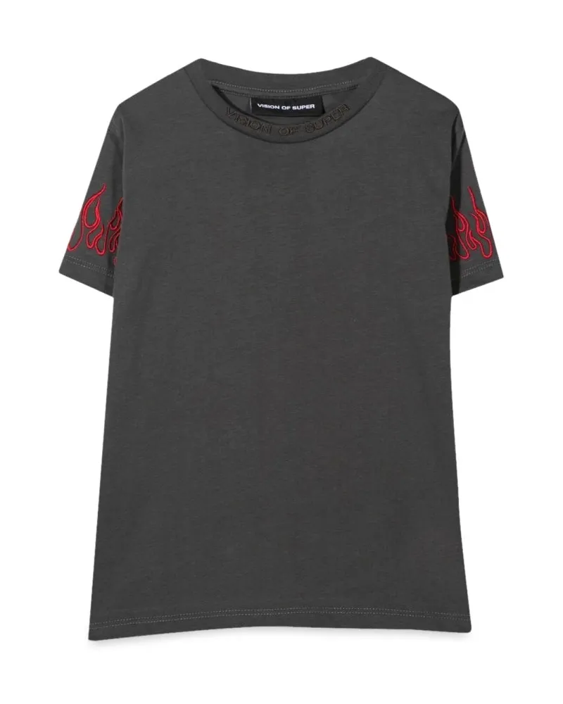 Vision Of Super Vision von Super M/C Stickflammen rote Flammen Charcoal