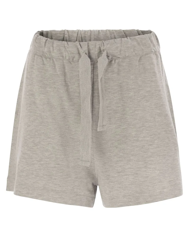 Majestic Majestätische Shorts mit Kordelstrich Taille Grey