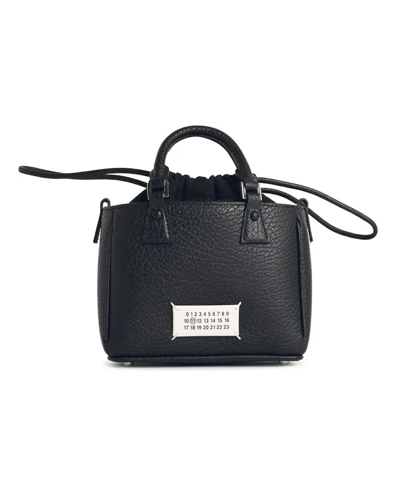 Maison Margiela 5 AC -Tasche Horizontal' schwarzer Lear -Tasche Black