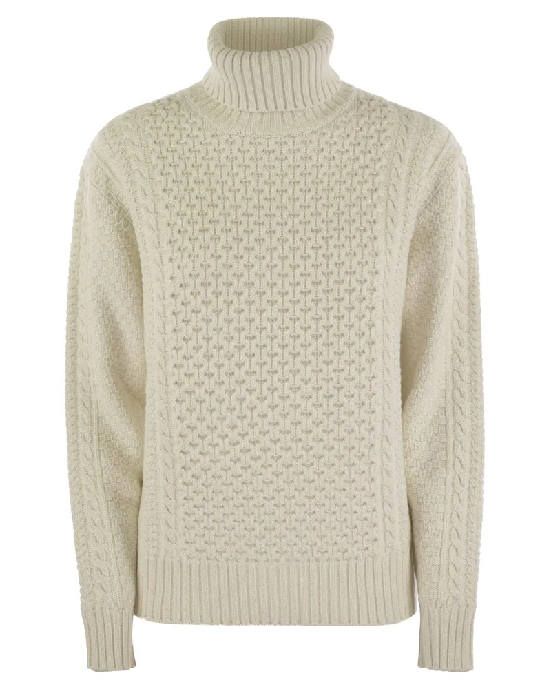 Fabiana Filippi Rollkragenpullover mit besonderer Verarbeitung White