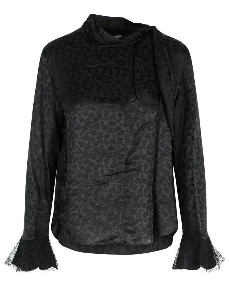 Isabel Marant Raphaella Bluse in Seide und Schwarz Viskose Black