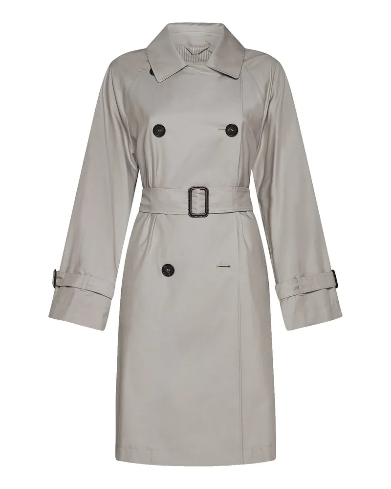 Max Mara Max mara der Würfel der Würfel -Misch -Baumwoll -Trenchcoat Beige