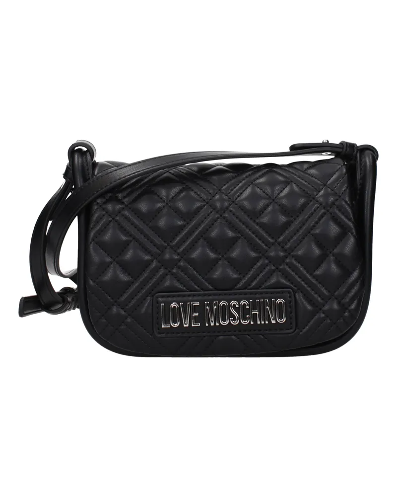 Moschino Damens Umhängetaschen Polyurethan Schwarz/Silber -