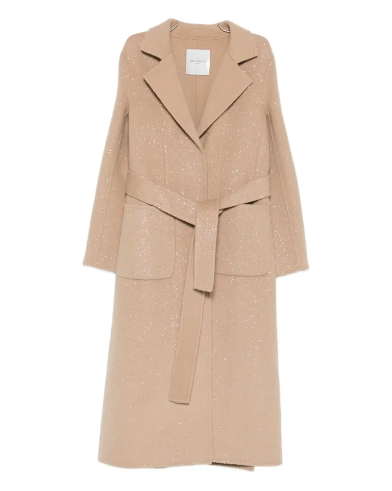 Ermanno Scervino Langer Mantel mit Gürtel Dove