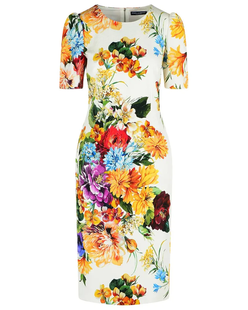 Dolce & Gabbana Bouquet Print 'Cretonne' Kleid Multicolor