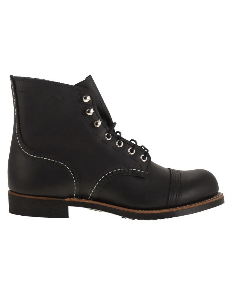 Red Wing Shoes Roter Flügeleisen Ranger Schnürstiefel Black