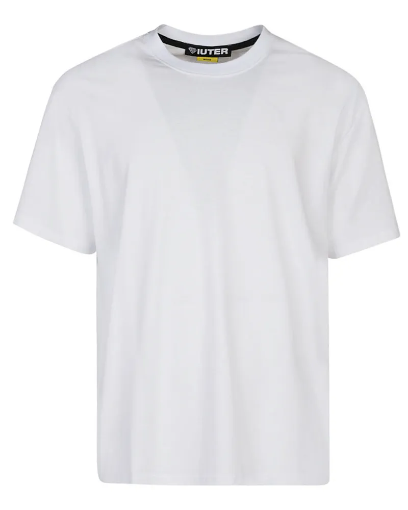 Iuter gedrucktes Baumwoll -T -Shirt White