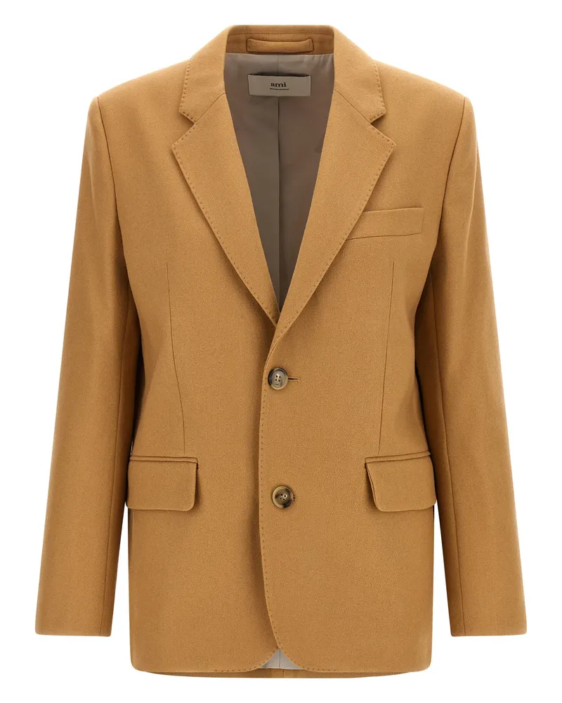 AMI Paris Wolle Blazer Beige