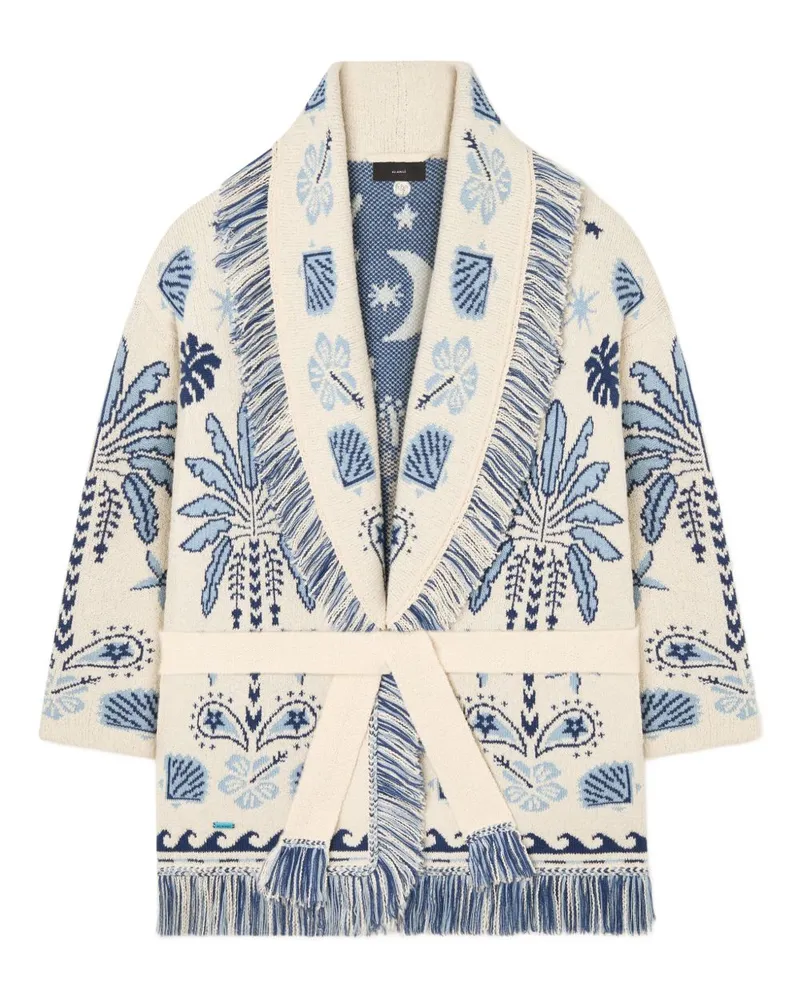 Alanui Echoes Of The Island Strickjacke aus Wolle und Baumwolle Beige