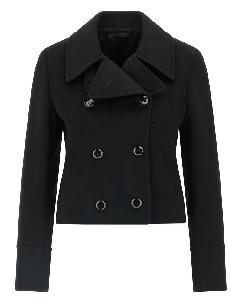 Brioni Cashmere Cropped Mantel Black