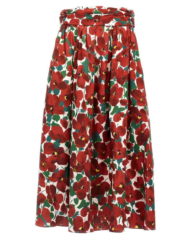 Carolina Herrera New York hoher Taillenrock Multicolor