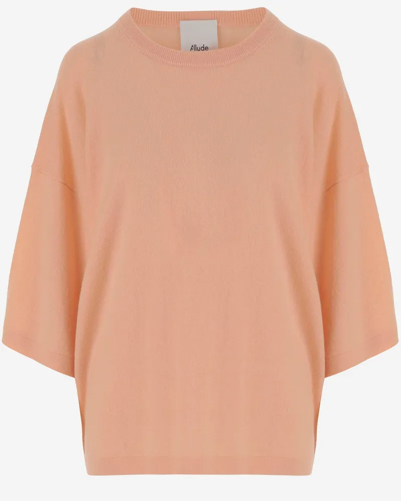ALLUDE Anspielung Wolle und Kaschmirpullover Pink