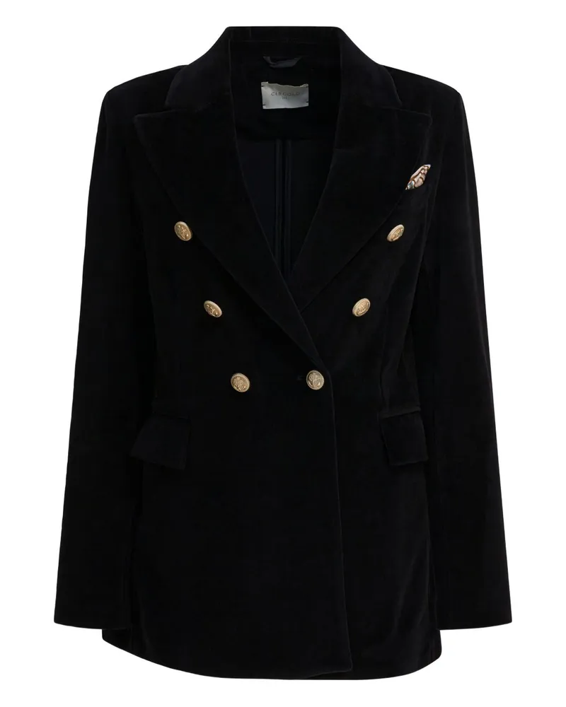CIRCOLO 1901 Cotton Double Breasted Jacke Black