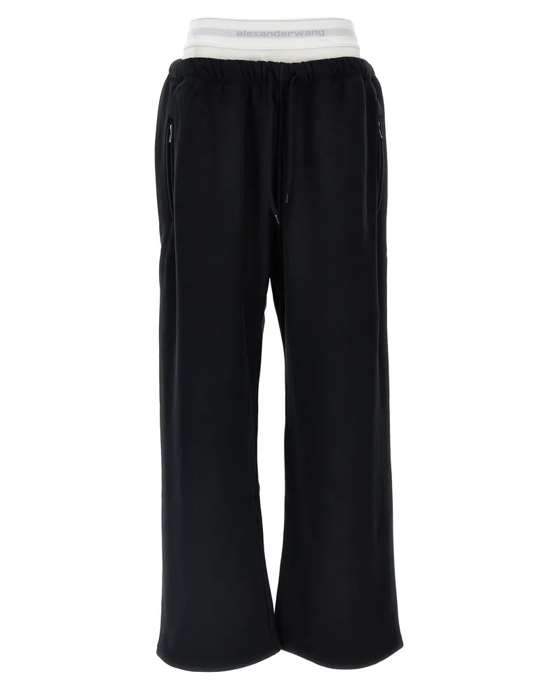 Alexander Wang T von Alexander Wang 'weites Bein mit Logo Elastiz Black