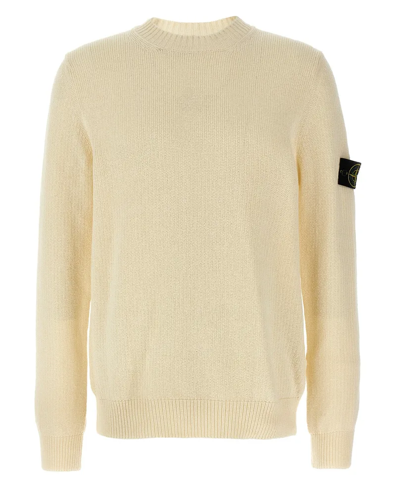 Stone Island Logo Abzeichenpullover White