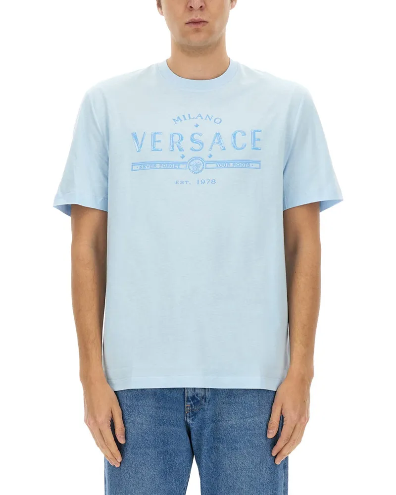 Versace T -Shirt mit Logo Azure