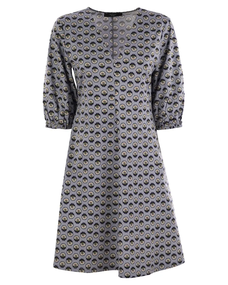 Weekend Max Mara Wochenende Max Mara Cinghia gemustertes Baumwollkleid Avio