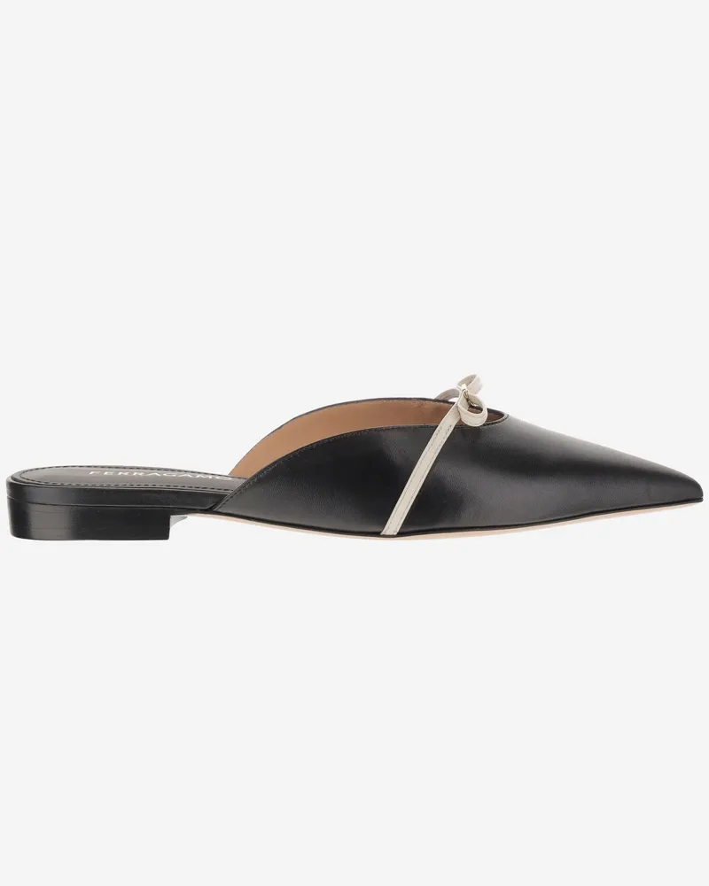Ferragamo Ledermaultiere mit Bug Black