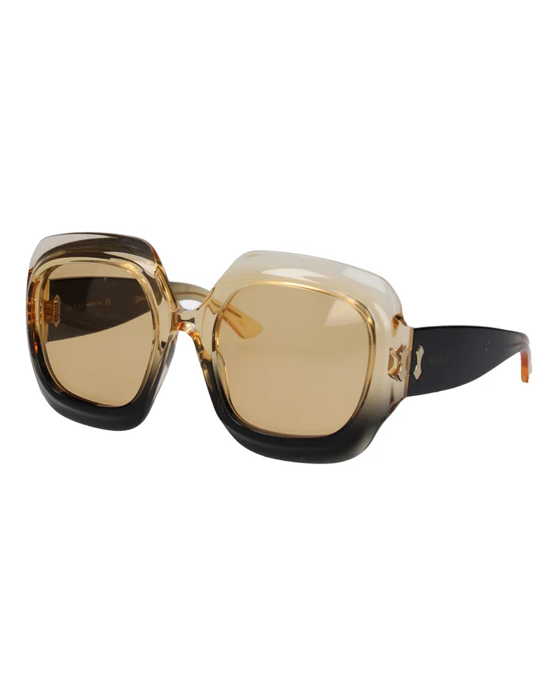Gucci Damens Sonnenbrille Acetat Schwarz/Gelb -