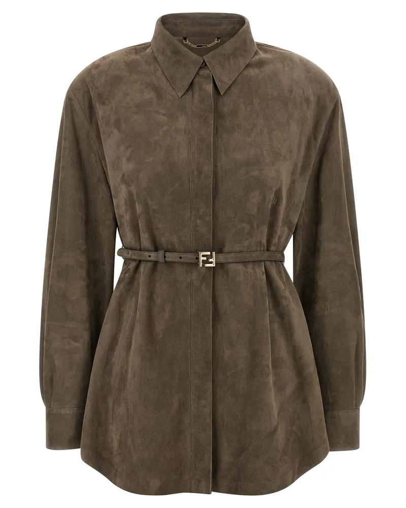 Fendi Wildlederhemd Gray
