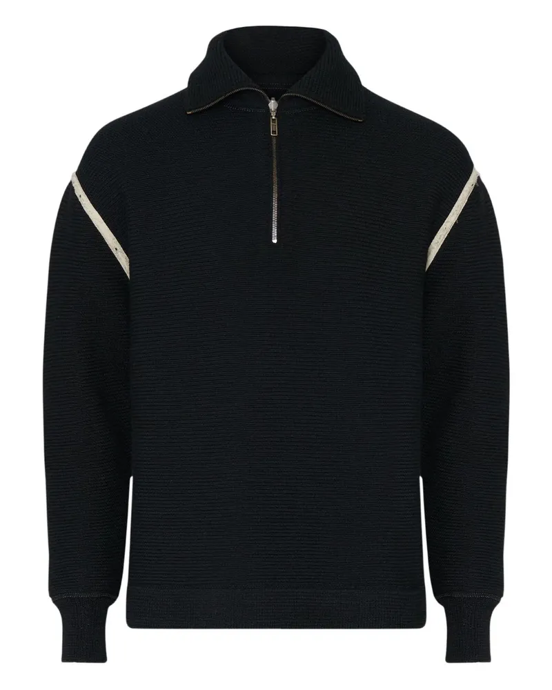 Maison Margiela Wolle Reißverschlusspullover Black