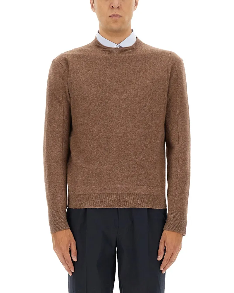 Ermenegildo Zegna Wolle und Kaschmirpullover Brown