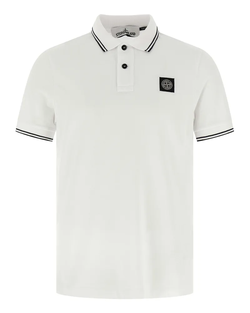 Stone Island Polo Logo Patch White