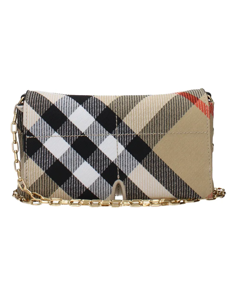 Burberry Clutch Snip Frau Stoff Beige/Sand -