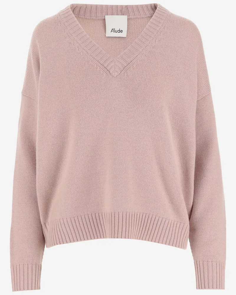 ALLUDE Anspielung Wolle und Kaschmirpullover Pink