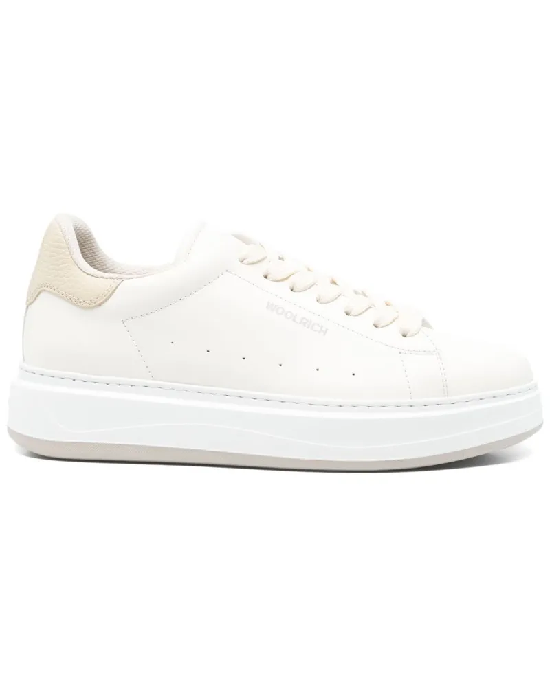 Woolrich Leder -Turnschuhe Beige
