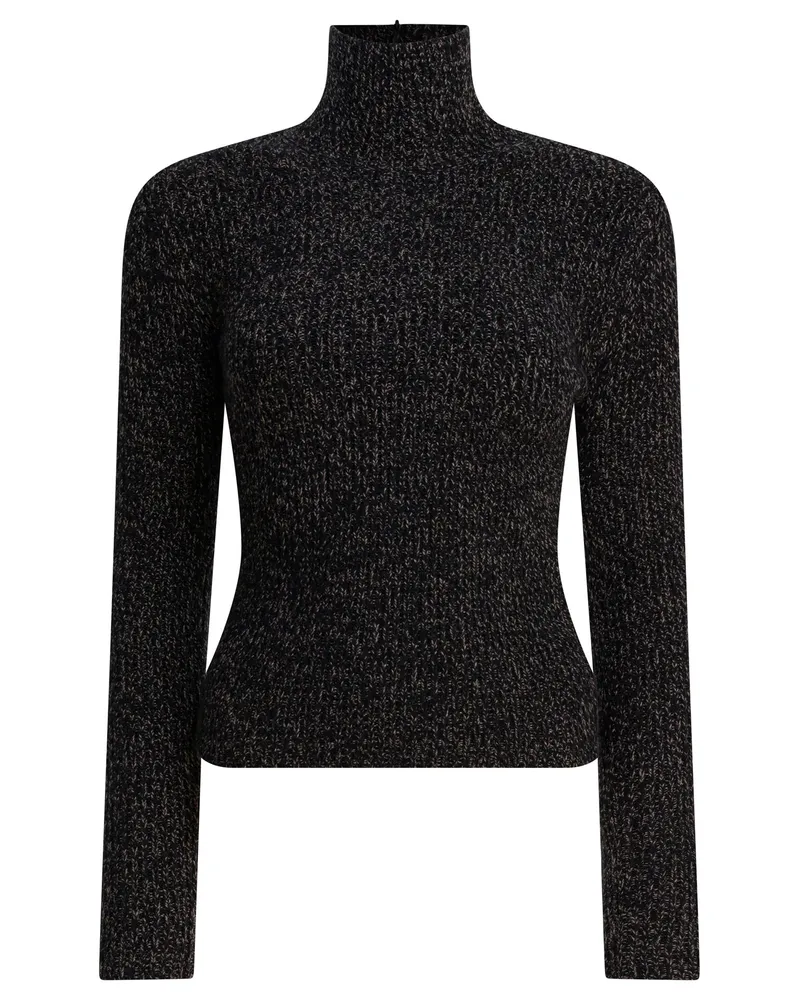 Max Mara Mouliné-Rollkragenpullover aus Wolle und Kaschmir von Black