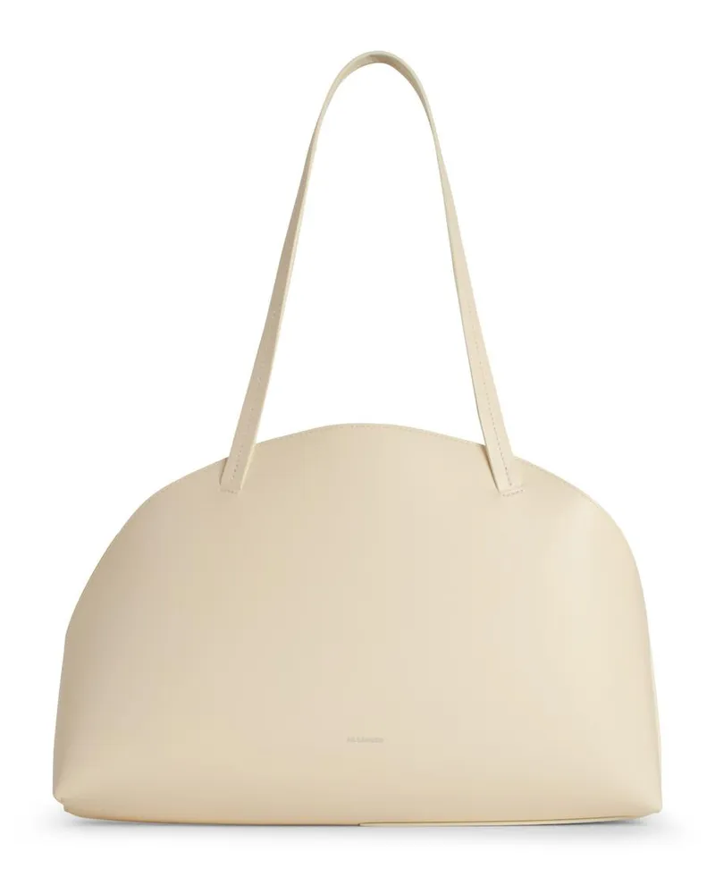 Jil Sander Curve Media' White Lear Crossbody -Tasche White
