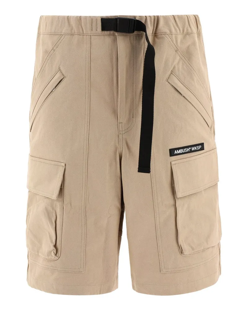 AMBUSH Hinterhalt Baumwoll -Bermuda -Shorts Beige