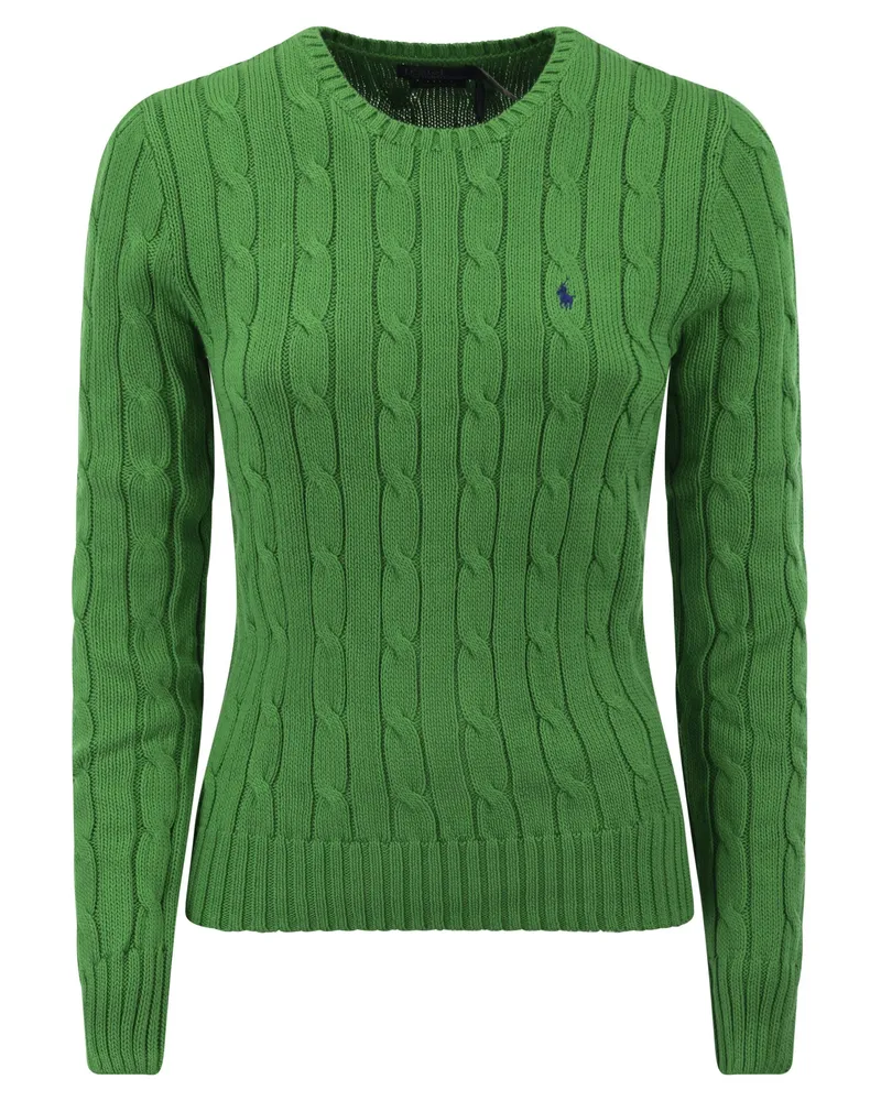Ralph Lauren Slim Fit Cable Strick Grün