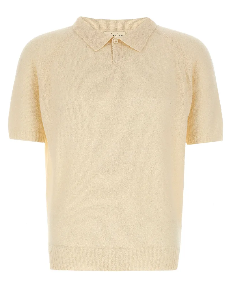 MA'RY'YA Bouclé Polo -Hemd White