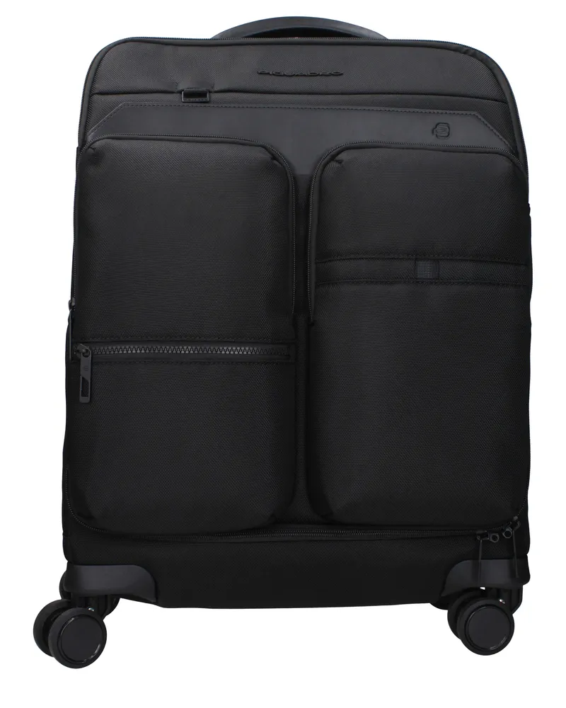 Piquadro Herrens Schwarzer Trolley aus Stoff -