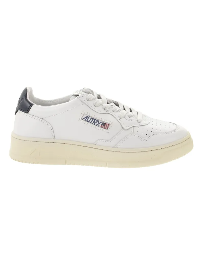 AUTRY Medaillengewinner niedriger Leder -Turnschuhe Weiss